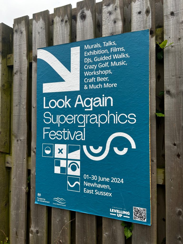 Poster advertising the Look Again Supergraphics Festival in Newhaven