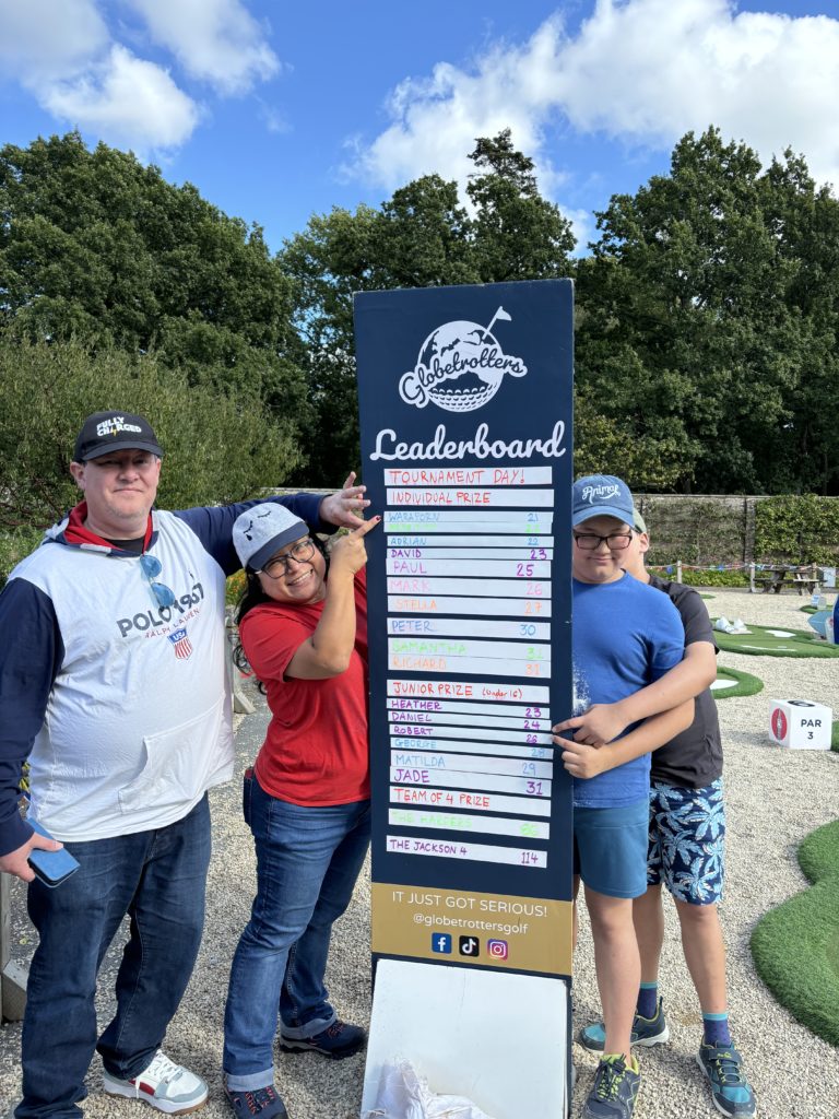 Leaderboard at Mini Golf Tilgate