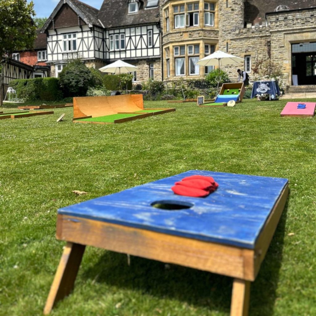 Cornhole - the perfect addition for wedding lawn games hire