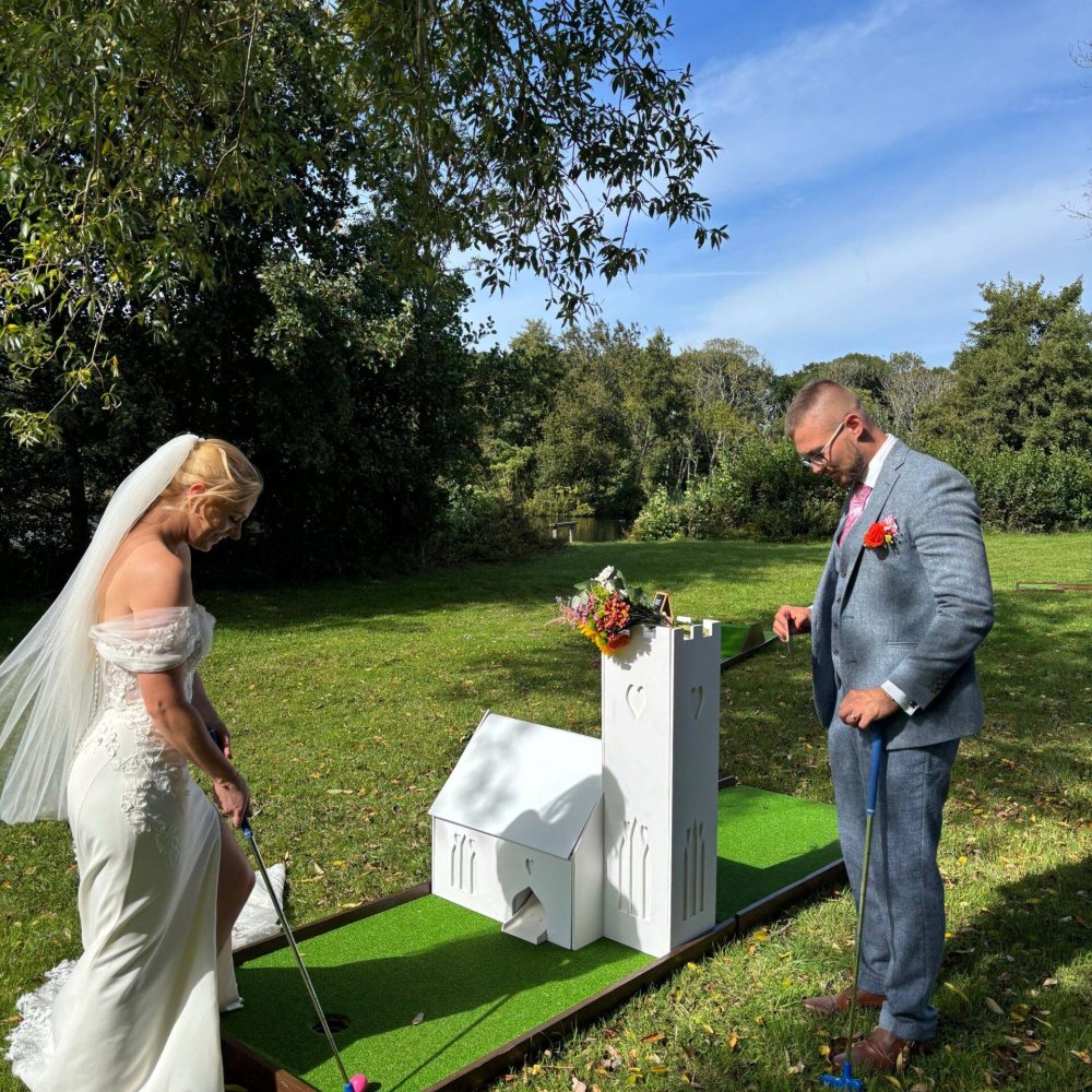 Bride and groom at wedding